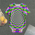 Neon Psychedelic Optical Illusion Men's Bodysuit
