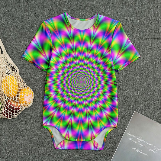Neon Psychedelic Optical Illusion Men's Bodysuit