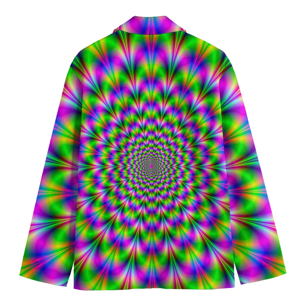 Neon Psychedelic Optical Illusion Men's Cotton Blazer