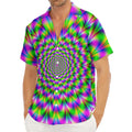 Neon Psychedelic Optical Illusion Men's Deep V-Neck Shirt