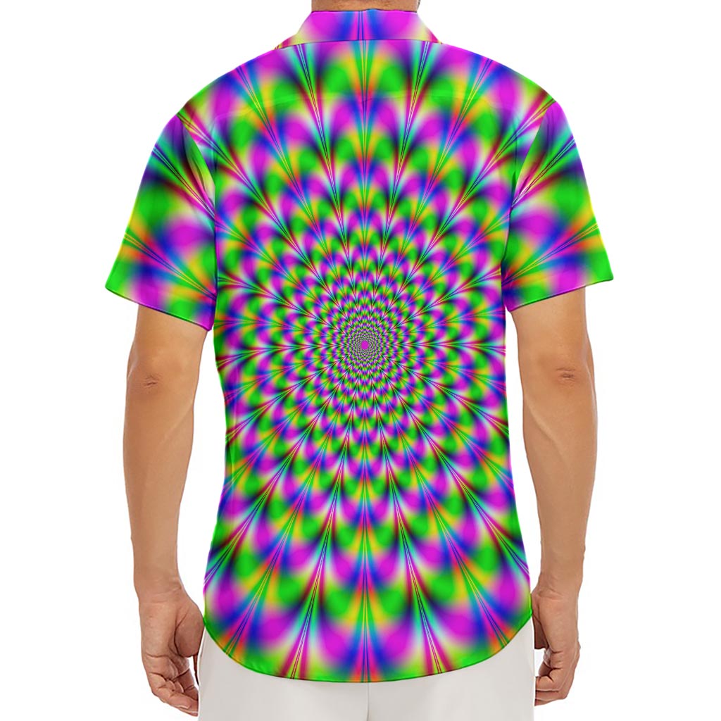 Neon Psychedelic Optical Illusion Men's Deep V-Neck Shirt
