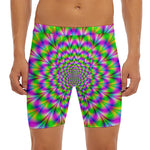 Neon Psychedelic Optical Illusion Men's Long Boxer Briefs