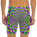 Neon Psychedelic Optical Illusion Men's Long Boxer Briefs