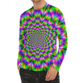 Neon Psychedelic Optical Illusion Men's Long Sleeve Rash Guard