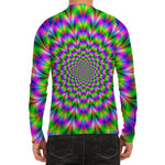 Neon Psychedelic Optical Illusion Men's Long Sleeve Rash Guard