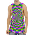 Neon Psychedelic Optical Illusion Men's Muscle Tank Top