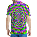 Neon Psychedelic Optical Illusion Men's Polo Shirt