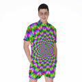 Neon Psychedelic Optical Illusion Men's Romper