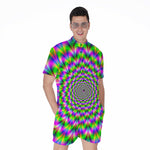 Neon Psychedelic Optical Illusion Men's Rompers