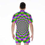 Neon Psychedelic Optical Illusion Men's Rompers