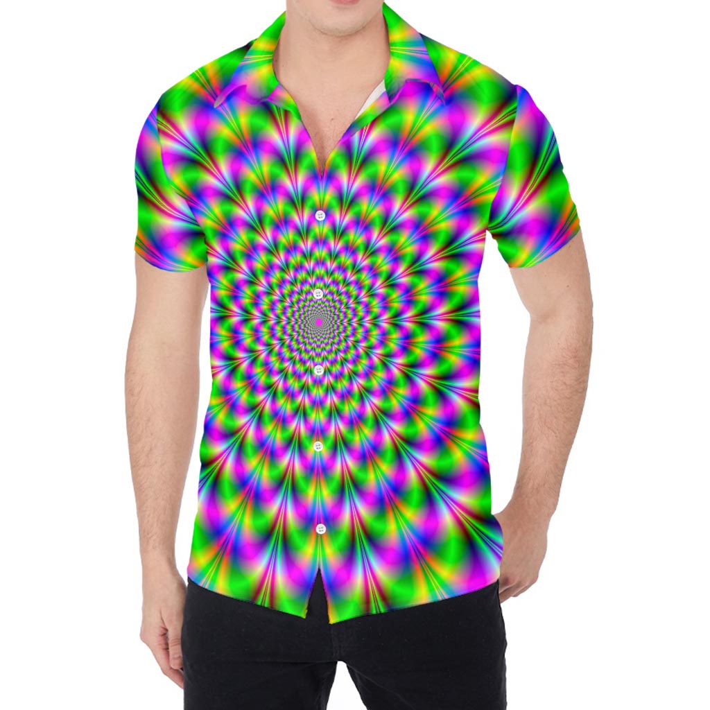 Neon Psychedelic Optical Illusion Men's Shirt