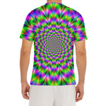 Neon Psychedelic Optical Illusion Men's Short Sleeve Rash Guard