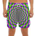 Neon Psychedelic Optical Illusion Men's Split Running Shorts