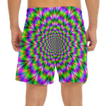Neon Psychedelic Optical Illusion Men's Split Running Shorts