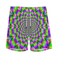 Neon Psychedelic Optical Illusion Men's Athletic Shorts