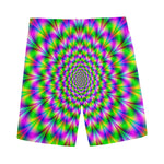 Neon Psychedelic Optical Illusion Men's Sports Shorts