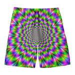 Neon Psychedelic Optical Illusion Men's Swim Trunks