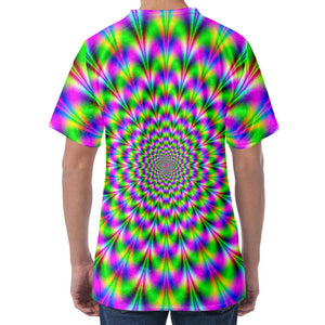 Neon Psychedelic Optical Illusion Men's Velvet T-Shirt