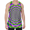 Neon Psychedelic Optical Illusion Men's Velvet Tank Top