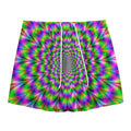 Neon Psychedelic Optical Illusion Mesh Shorts