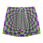 Neon Psychedelic Optical Illusion Mesh Shorts