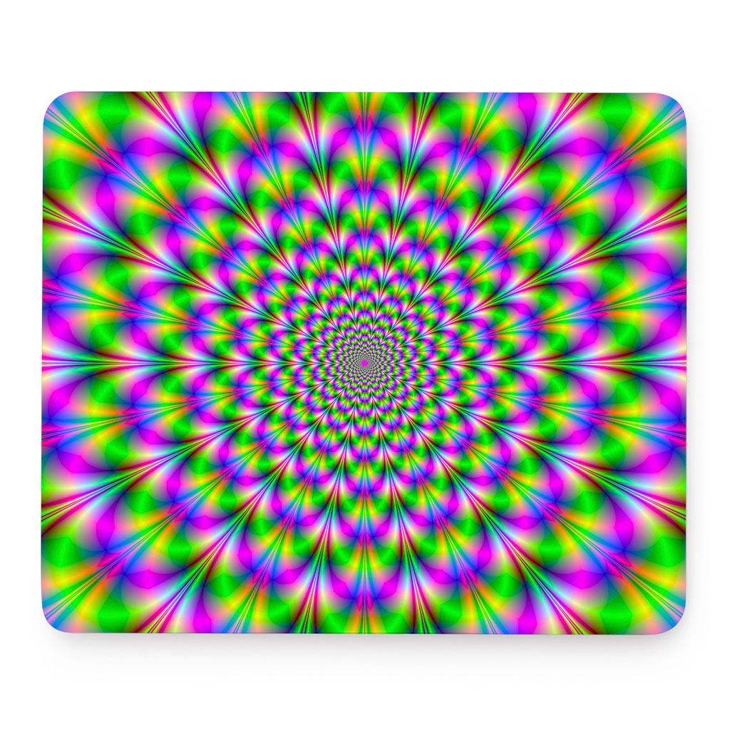 Neon Psychedelic Optical Illusion Mouse Pad