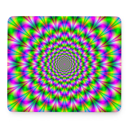 Neon Psychedelic Optical Illusion Mouse Pad