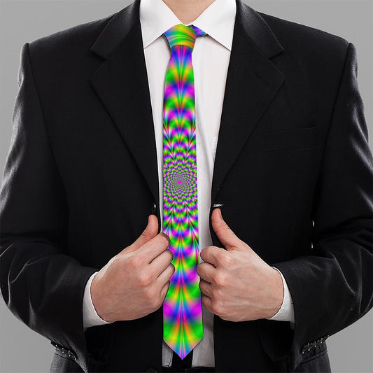 Neon Psychedelic Optical Illusion Necktie