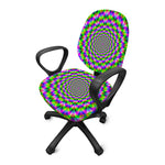 Neon Psychedelic Optical Illusion Office Chair Cover