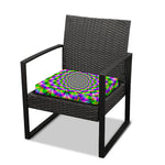 Neon Psychedelic Optical Illusion Outdoor Seat Cushion Cover