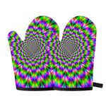 Neon Psychedelic Optical Illusion Oven Mitts