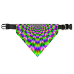 Neon Psychedelic Optical Illusion Over The Collar Dog Bandana