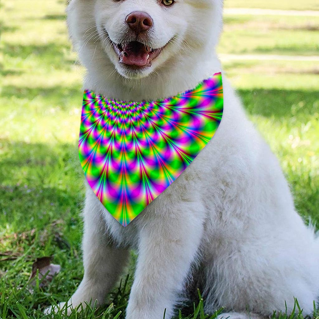 Neon Psychedelic Optical Illusion Over The Collar Dog Bandana