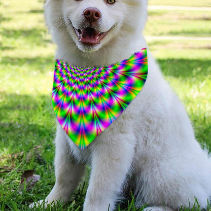 Neon Psychedelic Optical Illusion Over The Collar Dog Bandana