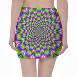 Neon Psychedelic Optical Illusion Pencil Mini Skirt