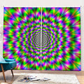 Neon Psychedelic Optical Illusion Pencil Pleat Curtains