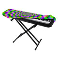 Neon Psychedelic Optical Illusion Piano Keyboard Cover