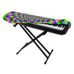 Neon Psychedelic Optical Illusion Piano Keyboard Cover