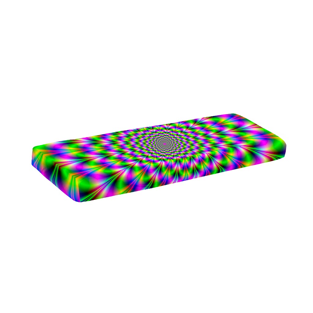 Neon Psychedelic Optical Illusion Piano Keyboard Cover