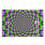 Neon Psychedelic Optical Illusion Placemat