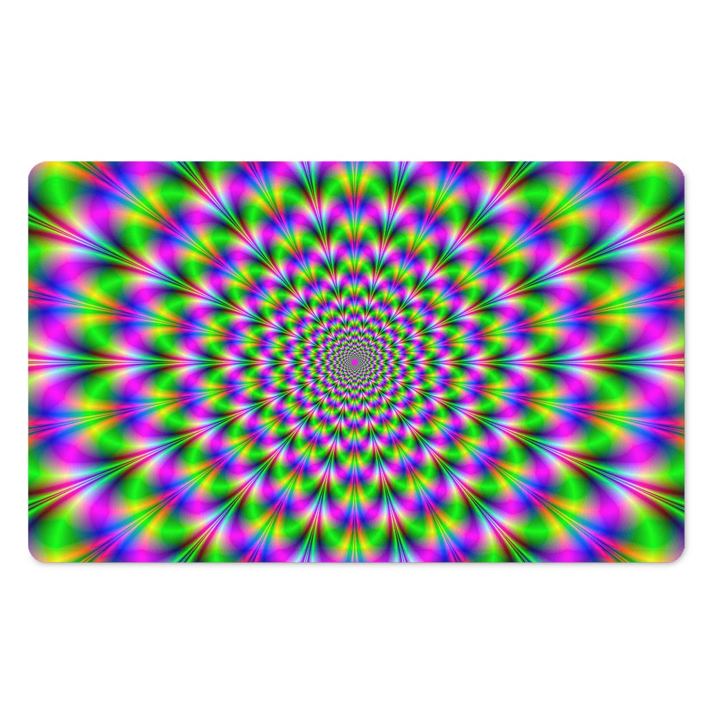 Neon Psychedelic Optical Illusion Polyester Doormat