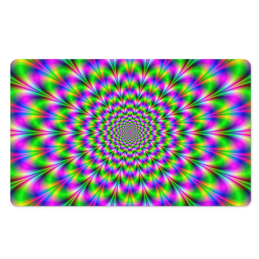 Neon Psychedelic Optical Illusion Polyester Doormat