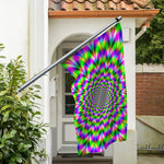 Neon Psychedelic Optical Illusion Polyester Flag