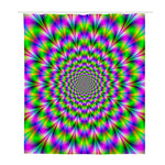 Neon Psychedelic Optical Illusion Polyester Shower Curtain