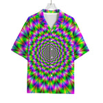 Neon Psychedelic Optical Illusion Rayon Hawaiian Shirt