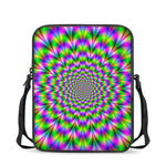 Neon Psychedelic Optical Illusion Rectangular Crossbody Bag