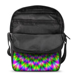 Neon Psychedelic Optical Illusion Rectangular Crossbody Bag
