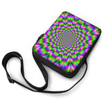 Neon Psychedelic Optical Illusion Rectangular Crossbody Bag
