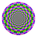 Neon Psychedelic Optical Illusion Round Blanket