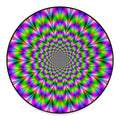 Neon Psychedelic Optical Illusion Round Floor Mat